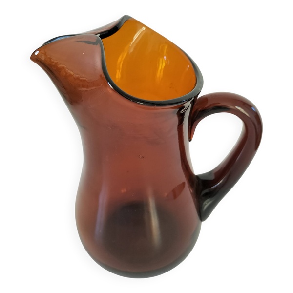Pichet vintage verre fumé