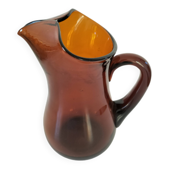 Vintage smoked glass pitcher