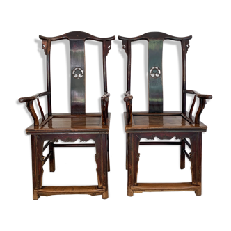 Pair of Chinese armchairs