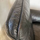 Paire de fauteuils Scala en cuir noir