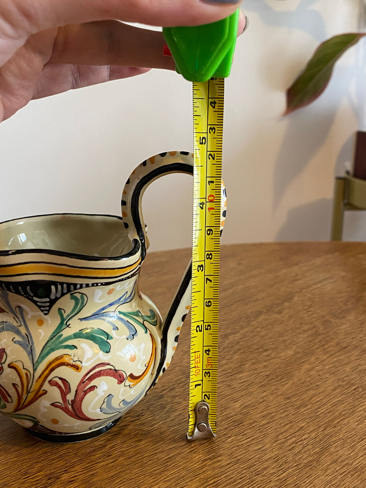 Small earthenware jug from Faenza, hand-painted Ca Pirota.