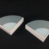 2 minimalist triangular wall lights, 1980