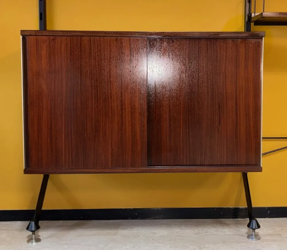 Modular library Urio in teak by Ico & Luisa Parisi for MIM, Rome, 1960s.
