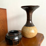 small round glazed ceramic vase