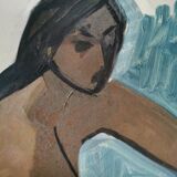 Oil on female nude framed panel