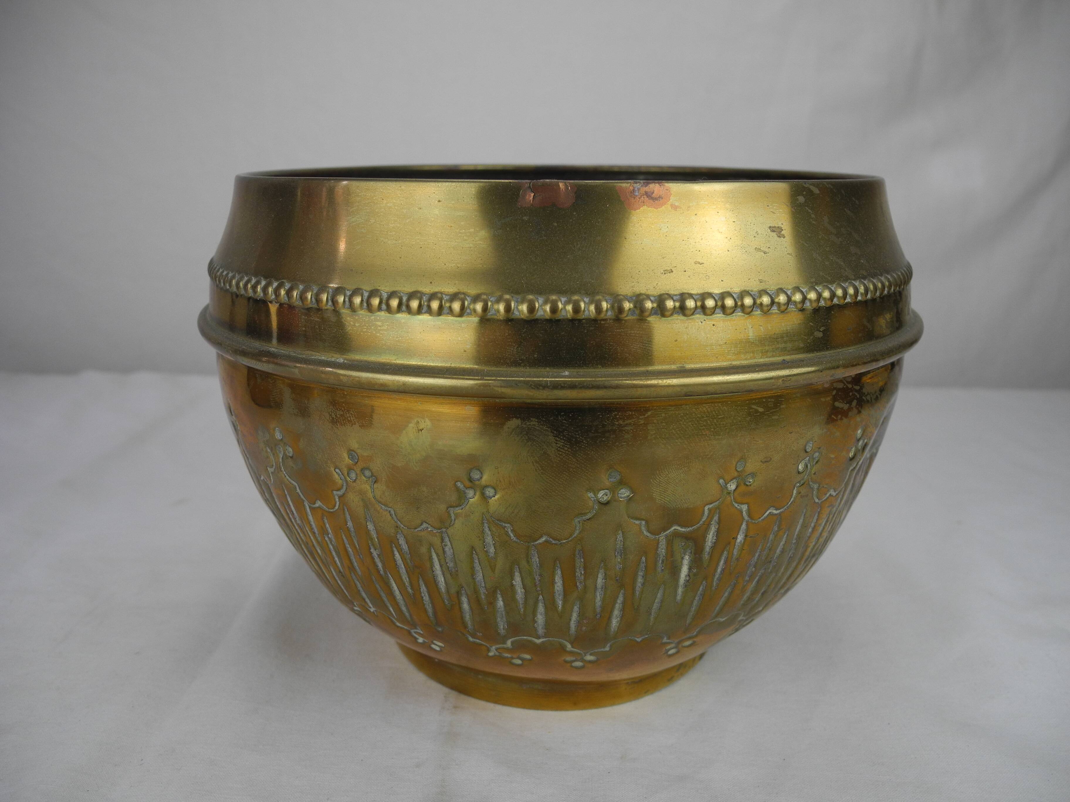 old gilded brass flower pot shabby chic old brass flowers pot