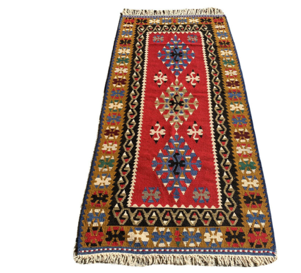 Traditional Turkish kilim carpet 186x90cm