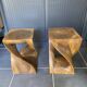 Stool n2 in solid raw walnut wood carved from the mass 1970