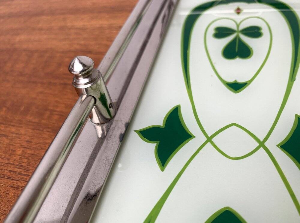 Metal and glass plateau Art Deco / Art Nouveau