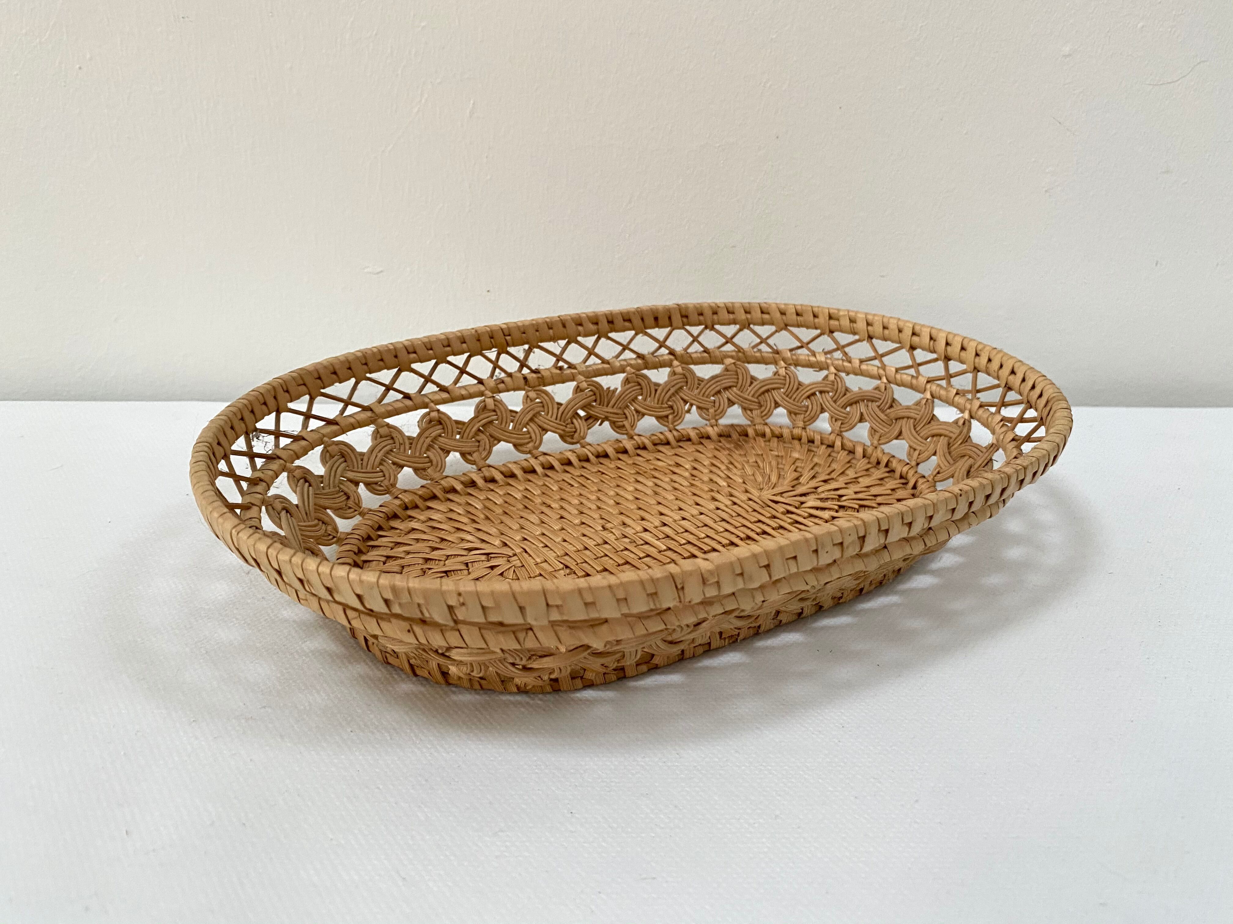 Braided rattan basket