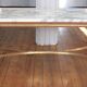 Table basse marbre laiton et bois