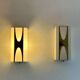 Pair of Loewy wall lights for Hilton, brass and Perspex, France 1965