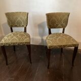 Pair of 60s bridge style velvet chairs