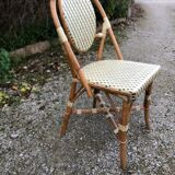 Ensemble de 6 chaises de terrasse " bistrot" en rotin naturel.