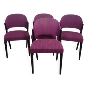 4 vintage chairs in purple fabric