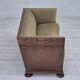 1950s, Danish curved sofa, furniture velour, oak wood.