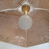 Plexiglass and Vienna straw chandelier.