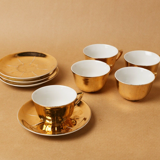 Lot 5 cups coffee porcelain gilded 1970 1980