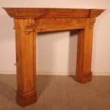 Transitional style beechwood fireplace mantel - 19th century