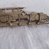 Tea towel holder or brass wall key holder in jalopy shape