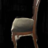 Vintage green velvet seat chair TBE