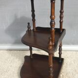 Wall-mounted corner display with 3 mahogany shelves