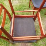 Vintage Scandinavian chairs 1970 teak and skaï