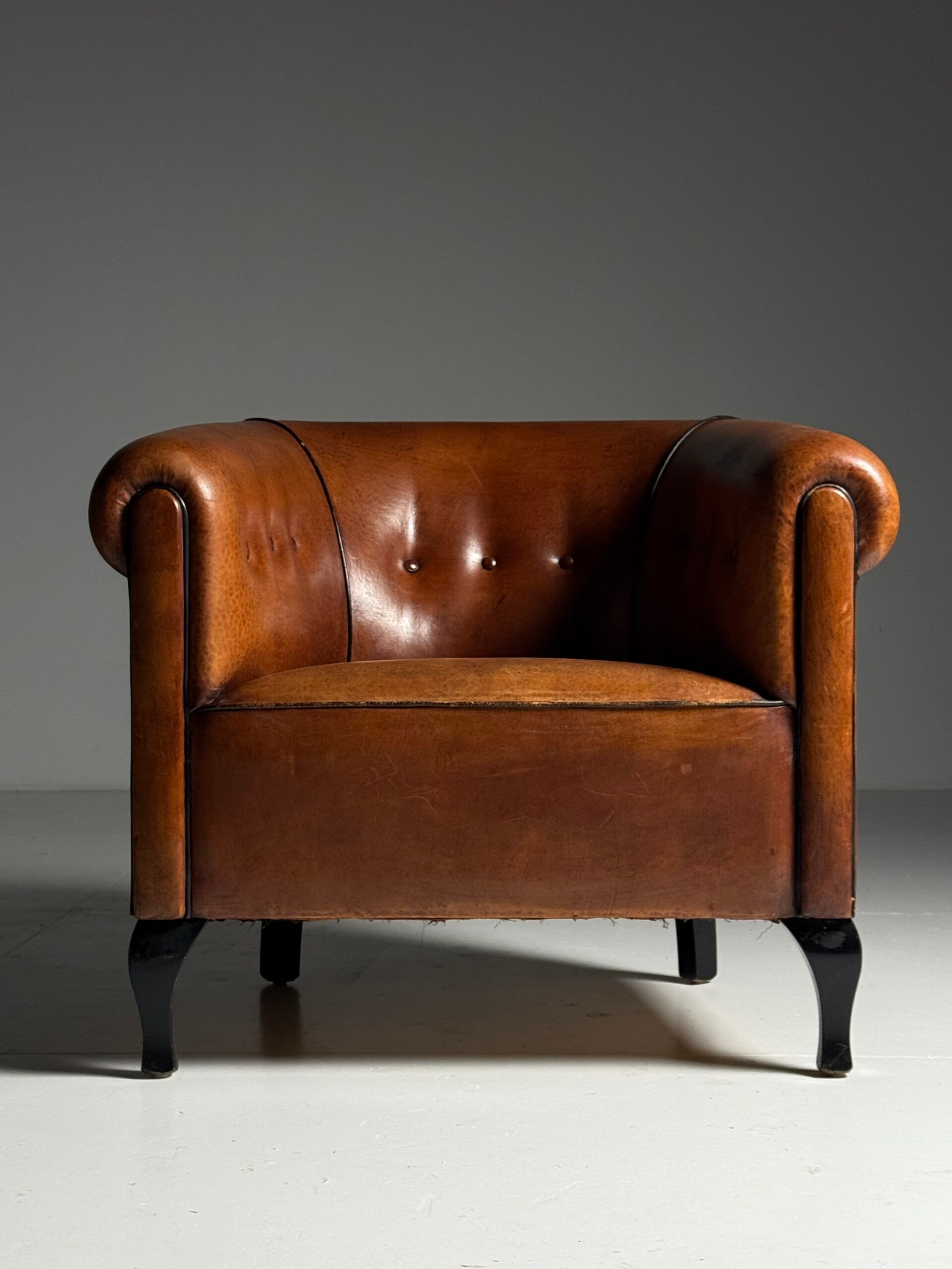 Ensemble de 2 fauteuils club en peau de mouton