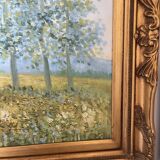 Old oil painting canvas reproduction fields in spring monet 80x70 s