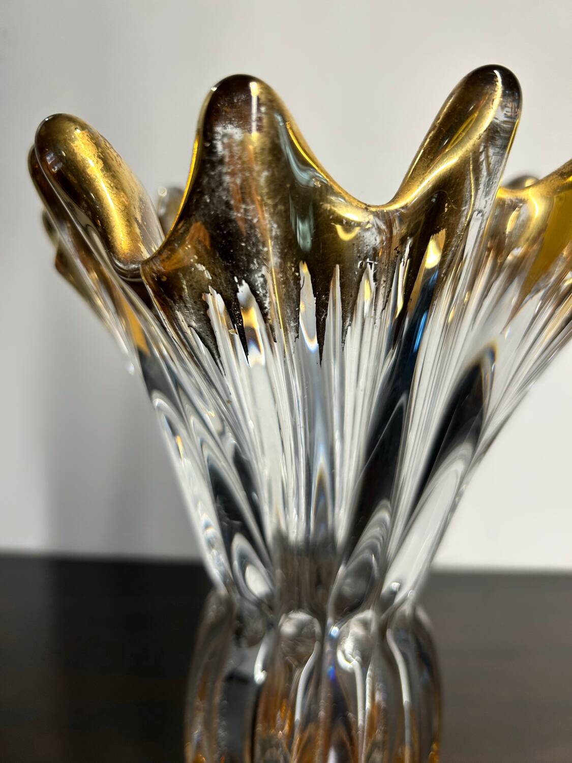 Crystal and gold vase from the 50s