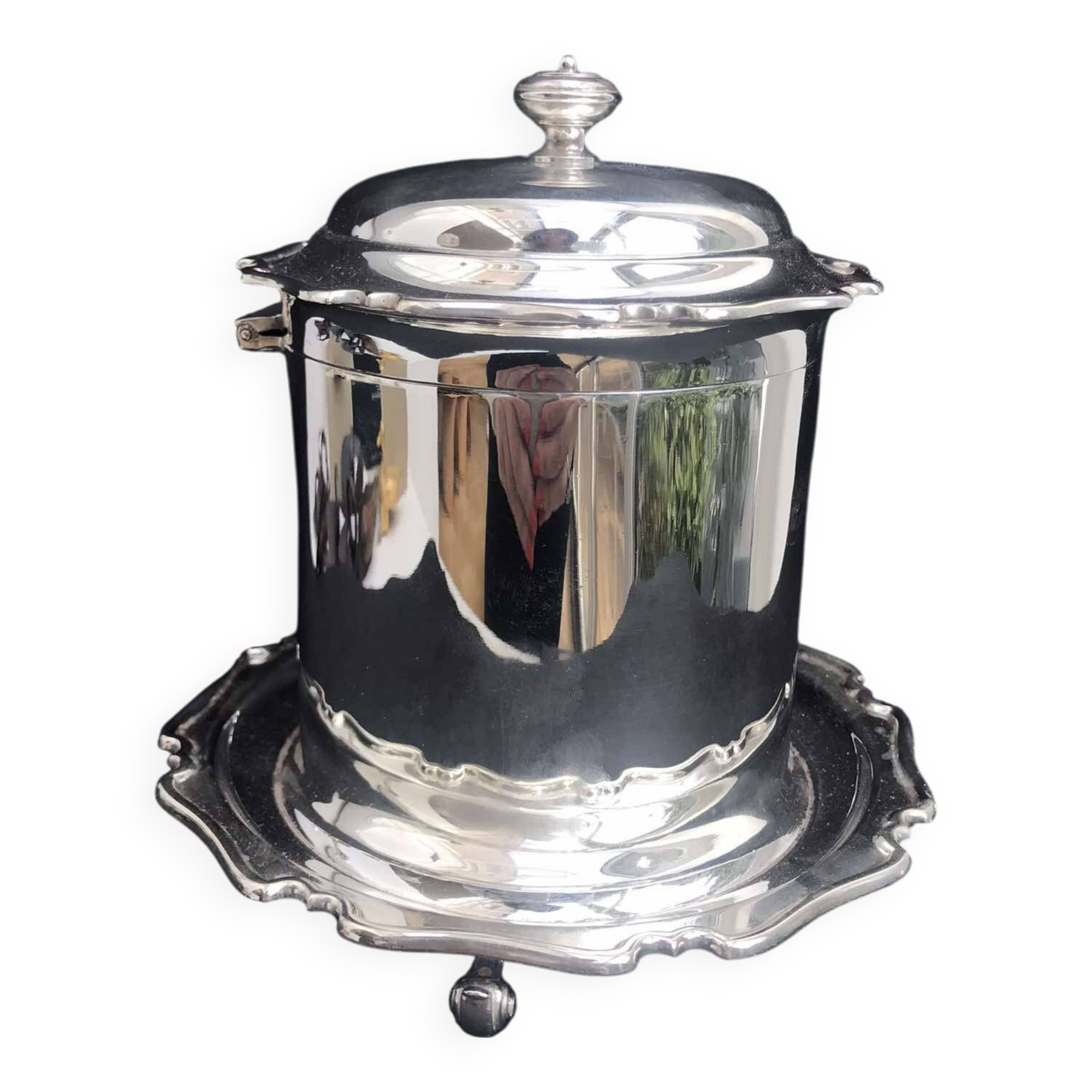 Victorian silver-plated biscuit tin