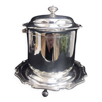 Boite a biscuit Victorienne metal argente