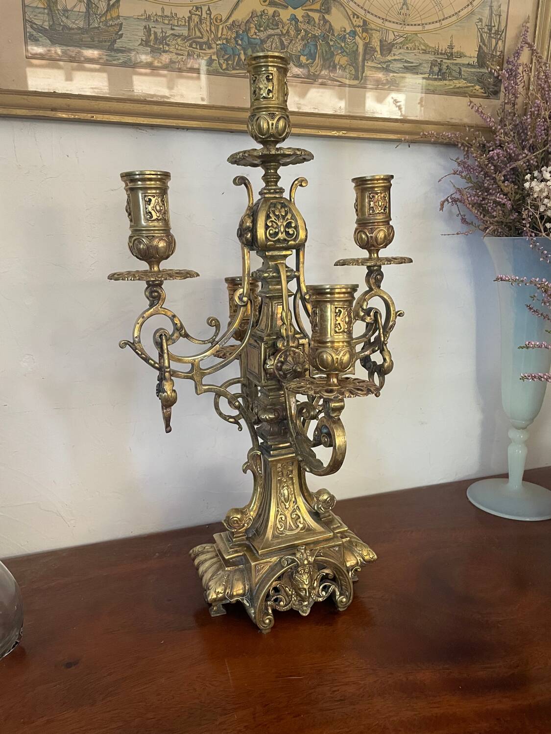 19th century gilded bronze candlestick