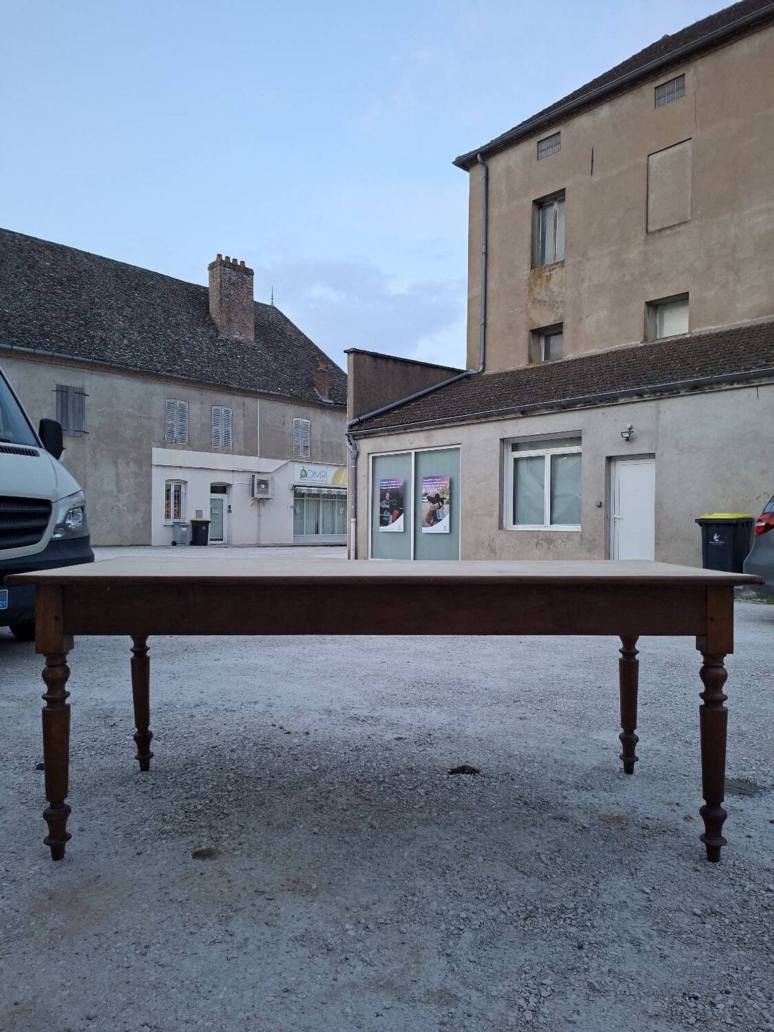 Table de métier ancienne, 2 tiroirs, piètements Louis Philippe