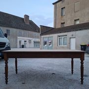 Table de métier ancienne, 2 tiroirs, piètements Louis Philippe