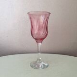 Set of 6 pastel colors 80s crystal wine glasses