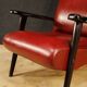 Fauteuil design italien en similicuir rouge des années 70