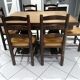 Suite of 6 brutalist straw chairs, 1940s
