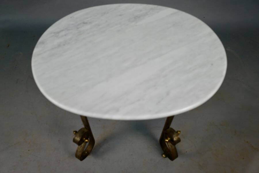 Desserte art deco dessus marbre ovale