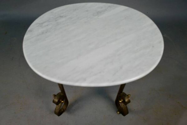 Desserte art deco dessus marbre ovale