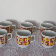 6 vintage Tognana cups 70's