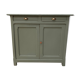 Renovated Parisian buffet in velvet khaki