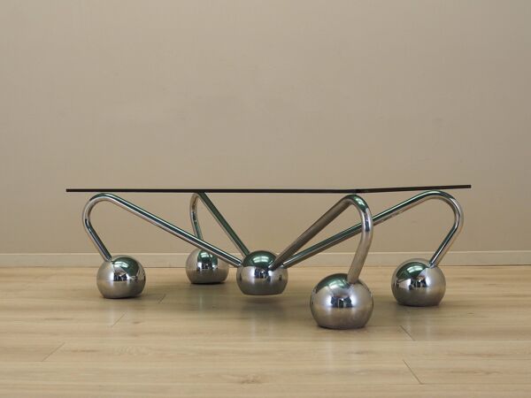 Table basse en verre, design italien, années 1970, fabriquée en Italie.