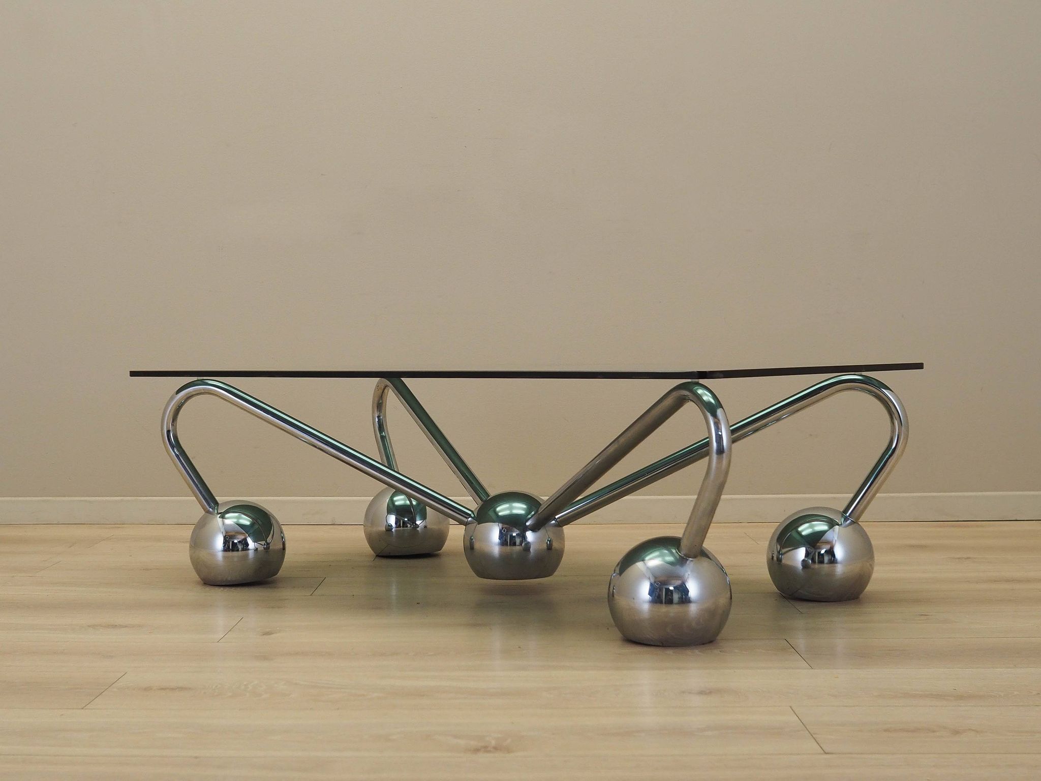 Glass coffee table, Italian design, 1970s, manufactured in Italy
