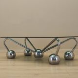 Glass coffee table, Italian design, 1970s, manufactured in Italy