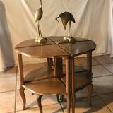 pedestal table, walnut side table
