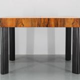 1930s Art Deco Extendable Dining Table in Walnut Finish , Czechoslovakia