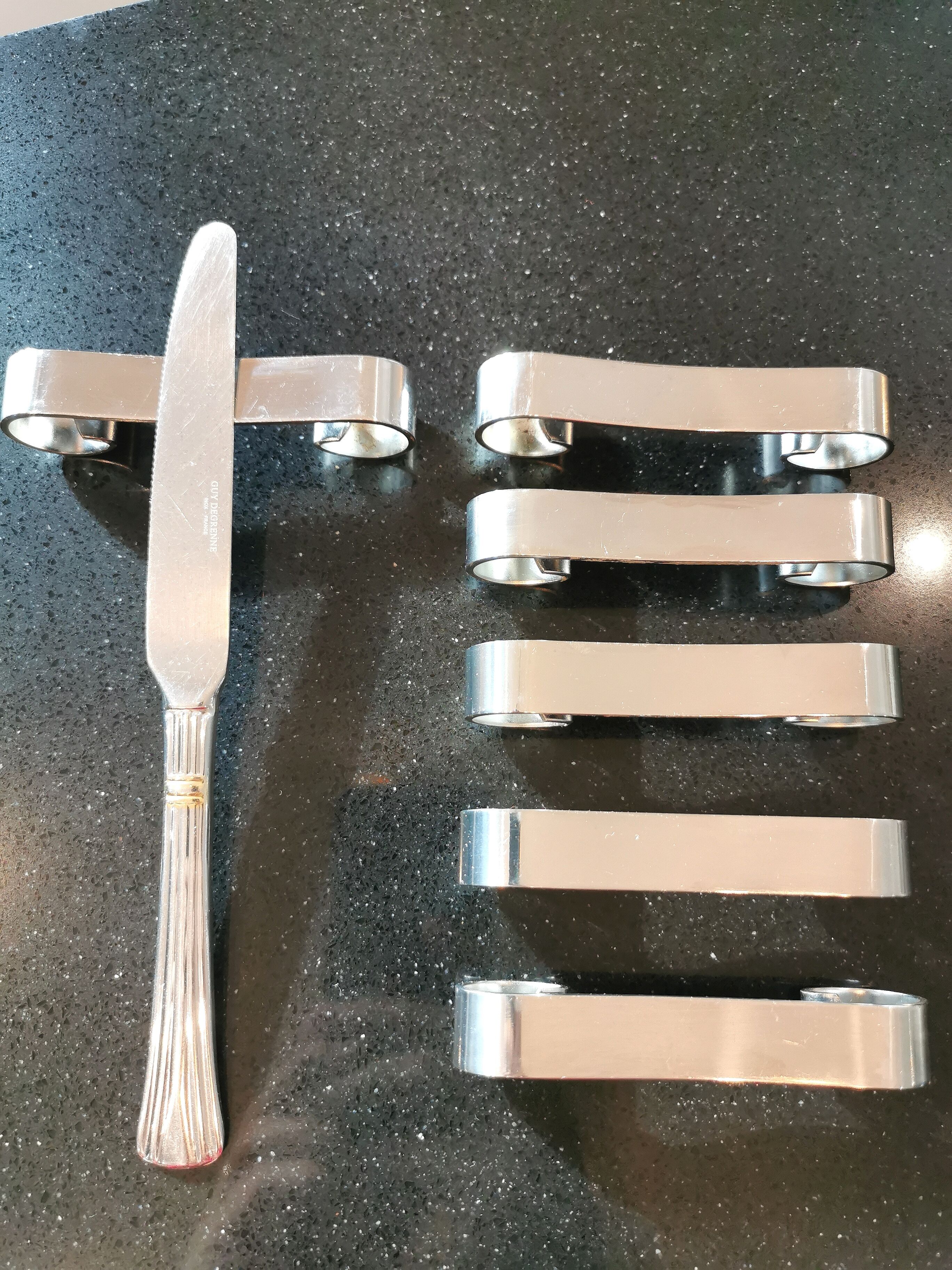Set de 6 porte couteaux inox