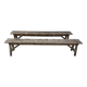 Pair of 2m solid oak wood farm benches for rustic farm table 1900