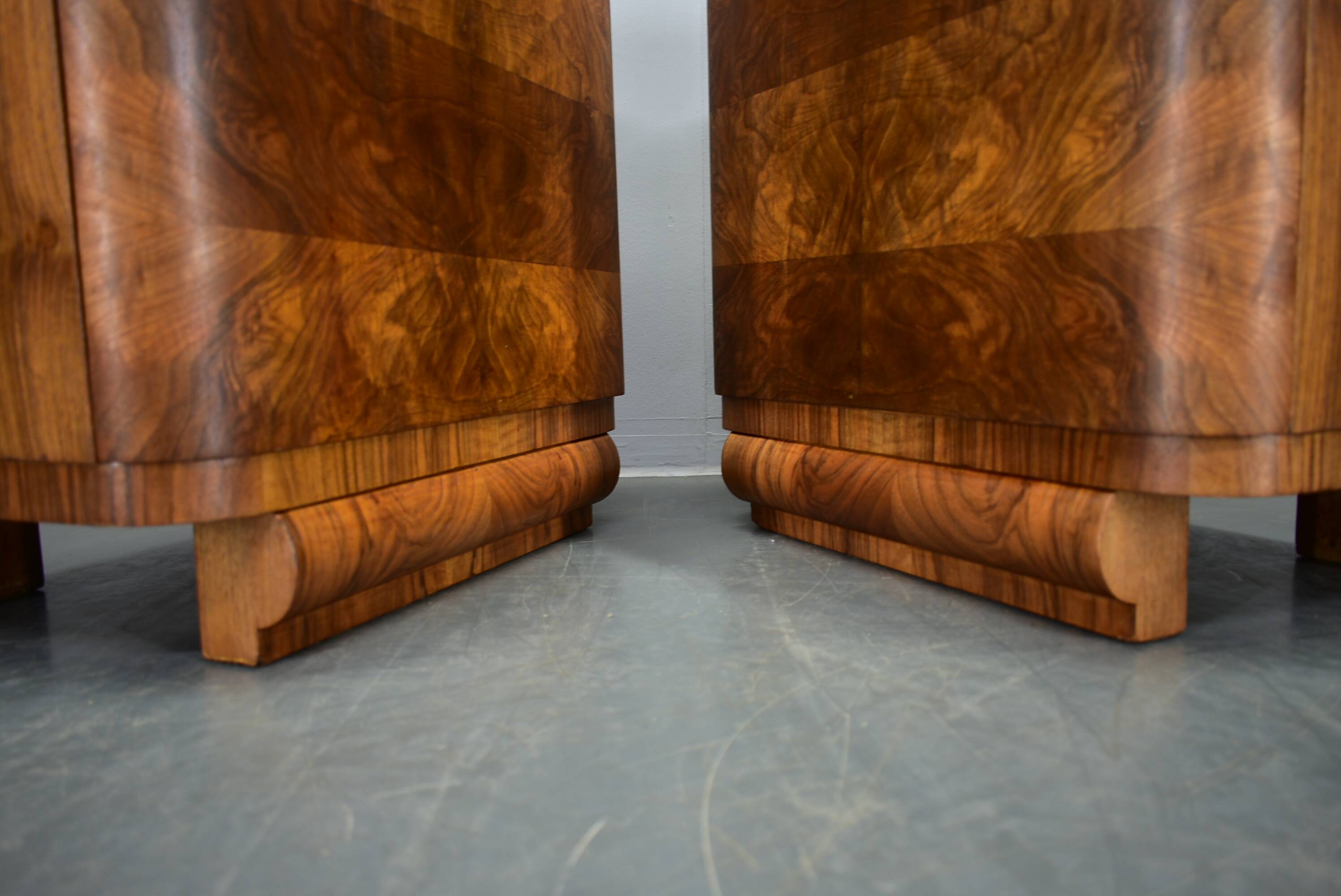 1935s Pair of Art Deco Bedside Tables, Czechoslovakia